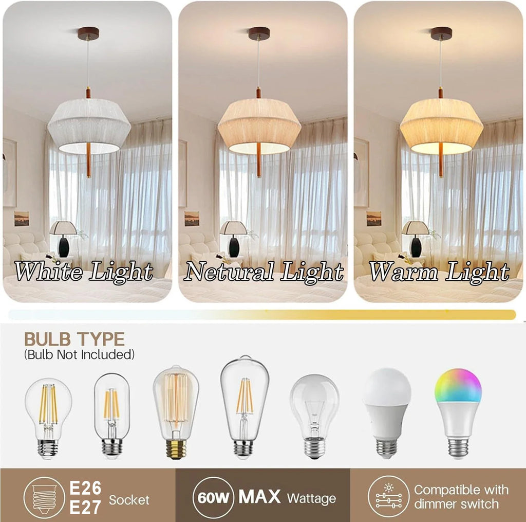 Wabi Sabi Woven Cotton Thread LED Pendant Light Minimalist Hand-Woven Chandeliers Restaurant Living Room Bar Hotel Hanging Lamp