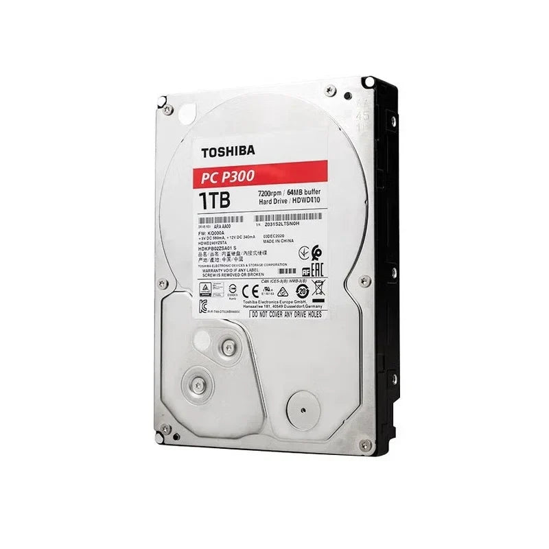 For Toshiba P300 HDWD110 1TB Desktop Hard Drive, 7200RPM SATA3, 3.5 Inch Red Disk, High Speed & Stable Performance