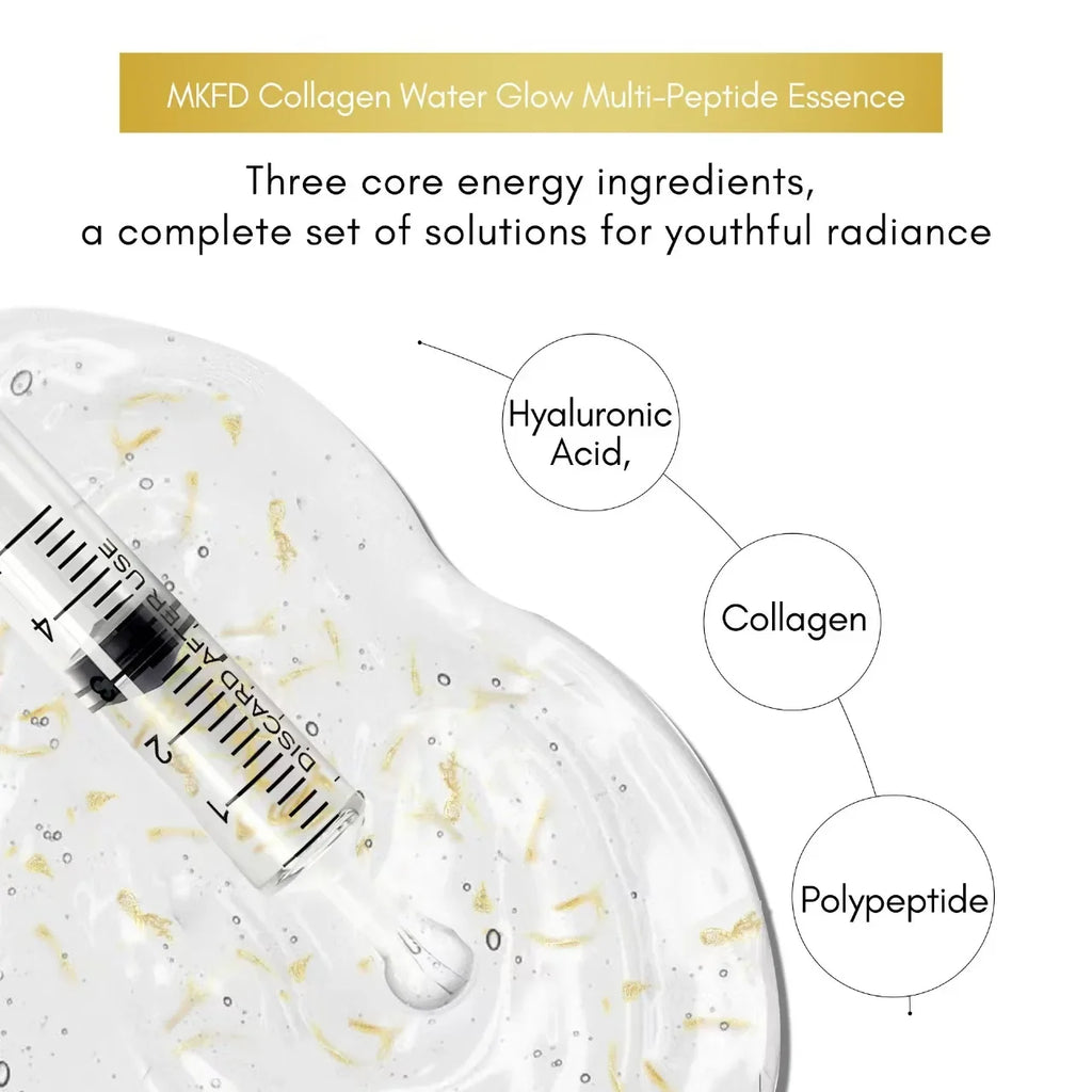 Korean Collagen Silk Peptide Hydrating Ampoule Serum, Intensive Lifting & Elasticity Boost Skin Care for Dry & Dull Skin
