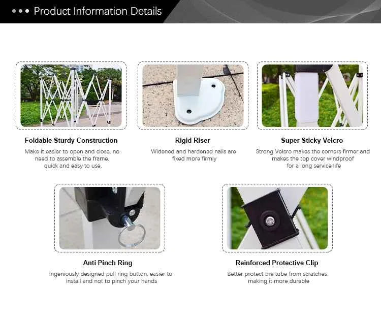 3x3m Pop-Up Waterproof Garden Gazebo - Heavy Duty Folding Event Tent
