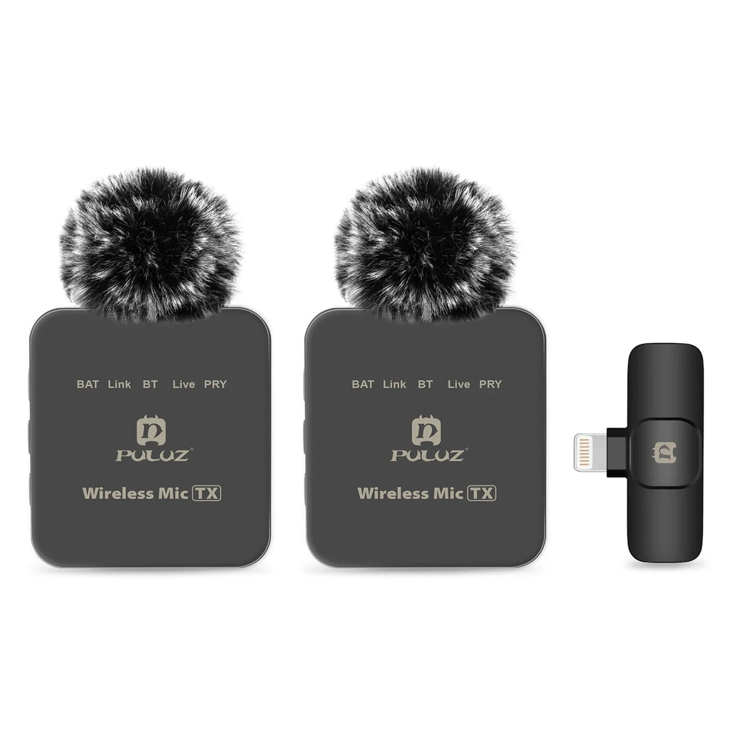 PULUZ 2.4G Wireless Lavalier Microphone for Live Broadcast and Gaming - Compatible with iPhone, Type-C, Android, and Camera Audio for YouTube