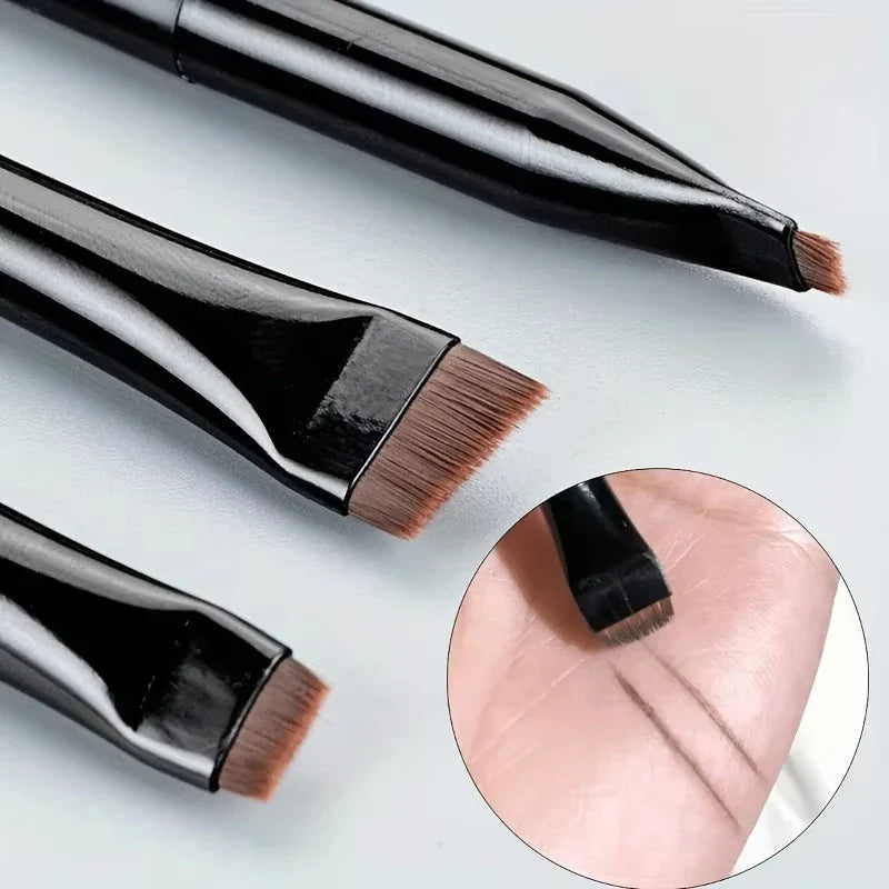 3 Pcs edge eyeliner brush oblique head eyebrow brush outline eyeliner brush ultra-thin eyeshadow brush makeup tools