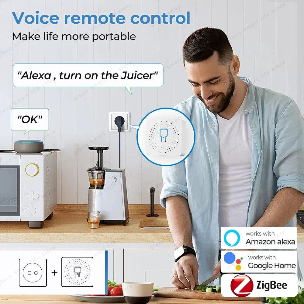 Zigbee 3.0 16A Smart Mini Switch Module DIY 1/2CH Tuya Smart Home Relay Automation Breaker For Smart Life Alexa Google Home