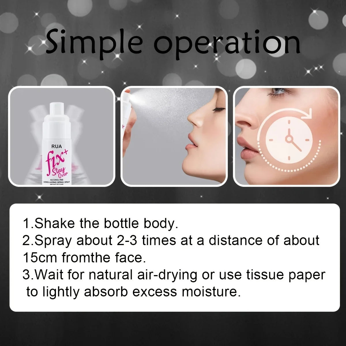 Setting spray Lasting setting Oil control waterproof and sweat free moisturizing quick setting
