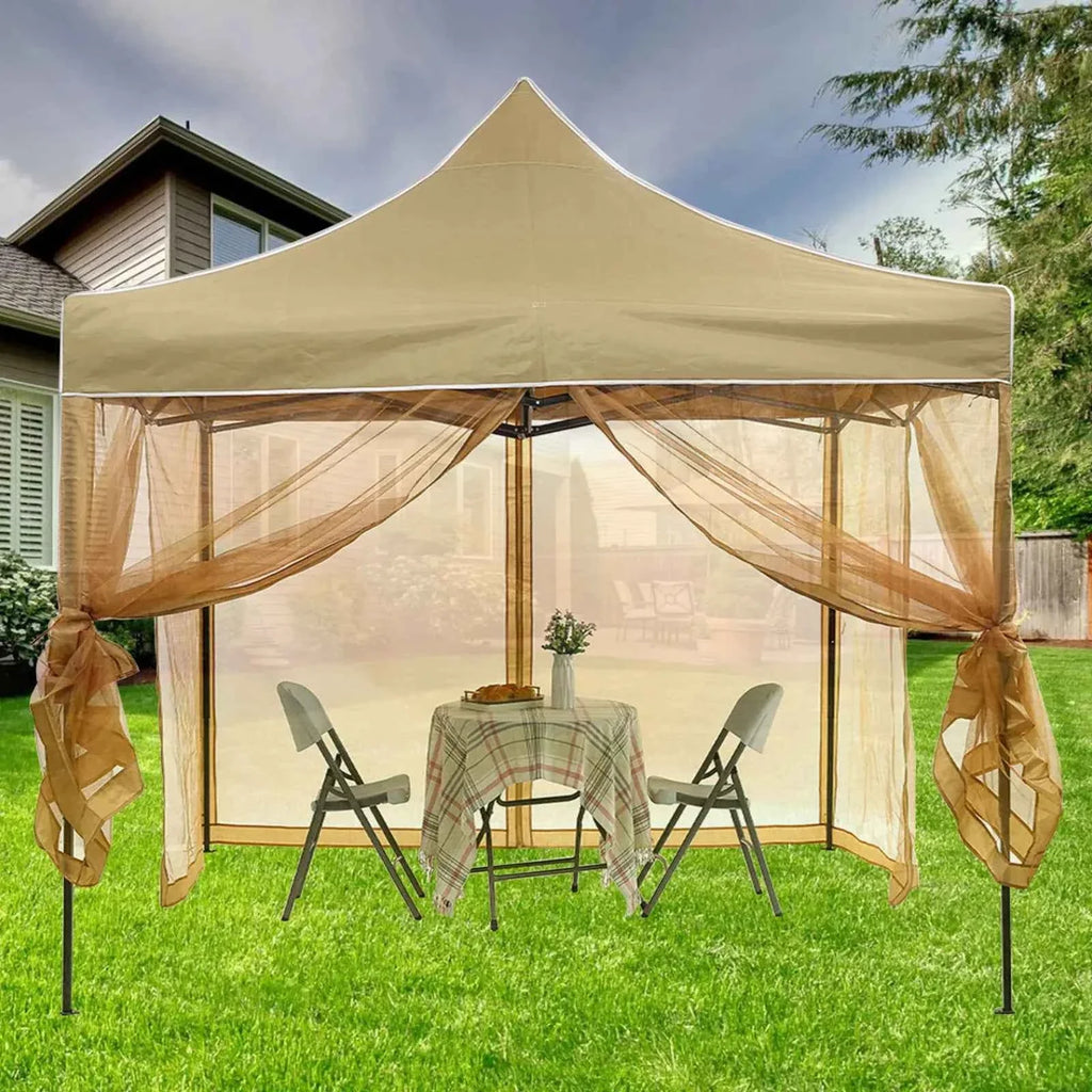 Gazebo Universal Replacement Mosquito Netting Outdoor Gazebo Canopy 4-Panel Screen Walls with Zipper (Mosquito Net Only)