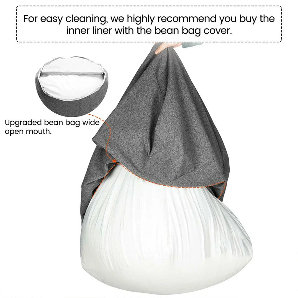 OTAUTAU Replacement Pouf Mesh Inner Liner Cover Without Filling Removable Washable Lazy Sofa Insert for Bean Bag Puff Couch Sac