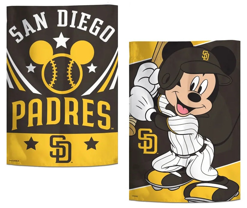 San Diego Padres Garden Flag 2 Sided Mickey Mouse