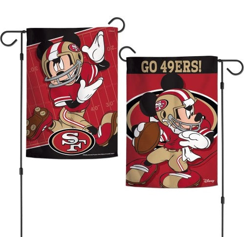 San Francisco 49ers Garden Flag 2 Sided Mickey Mouse
