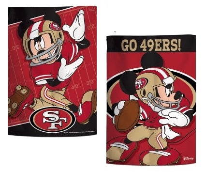 San Francisco 49ers Garden Flag 2 Sided Mickey Mouse