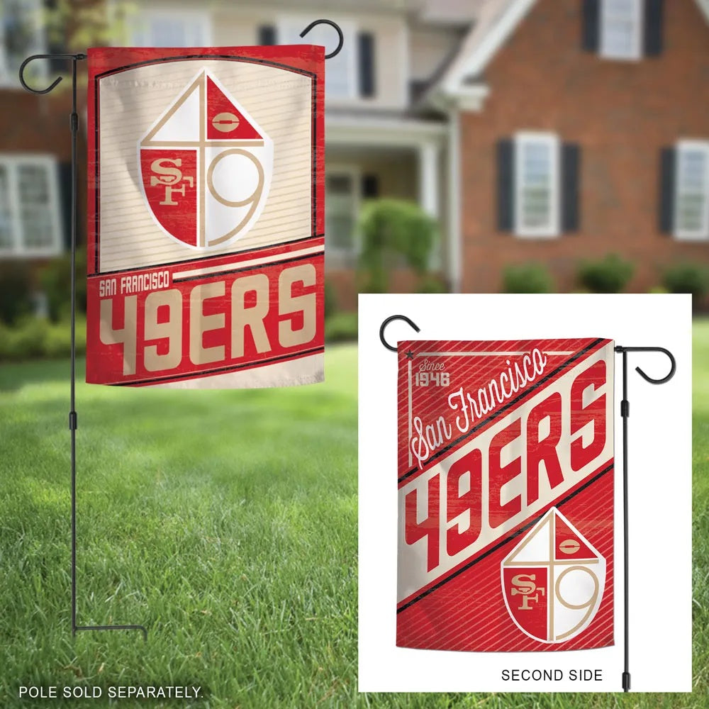 San Francisco 49ers Garden Flag 2 Sided Retro Classic Logo