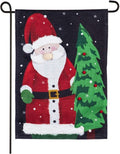 Santa Claus Christmas Garden Flag 2 Sided Burlap