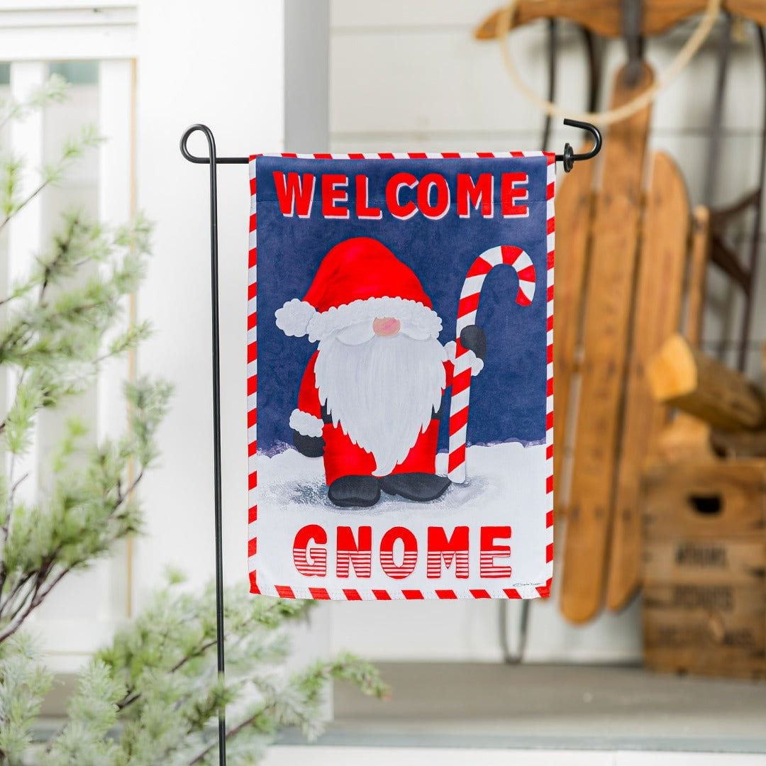Santa Gnome Christmas Garden Flag 2 Sided Decorative
