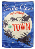 Santa Is Coming To Town Christmas Garden Flag 2 Sided