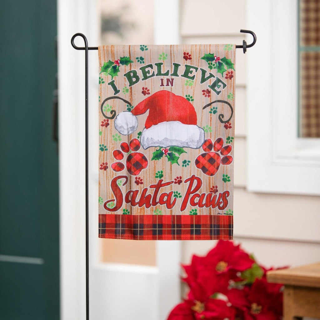 Santa Paws Christmas Garden Flag 2 Sided