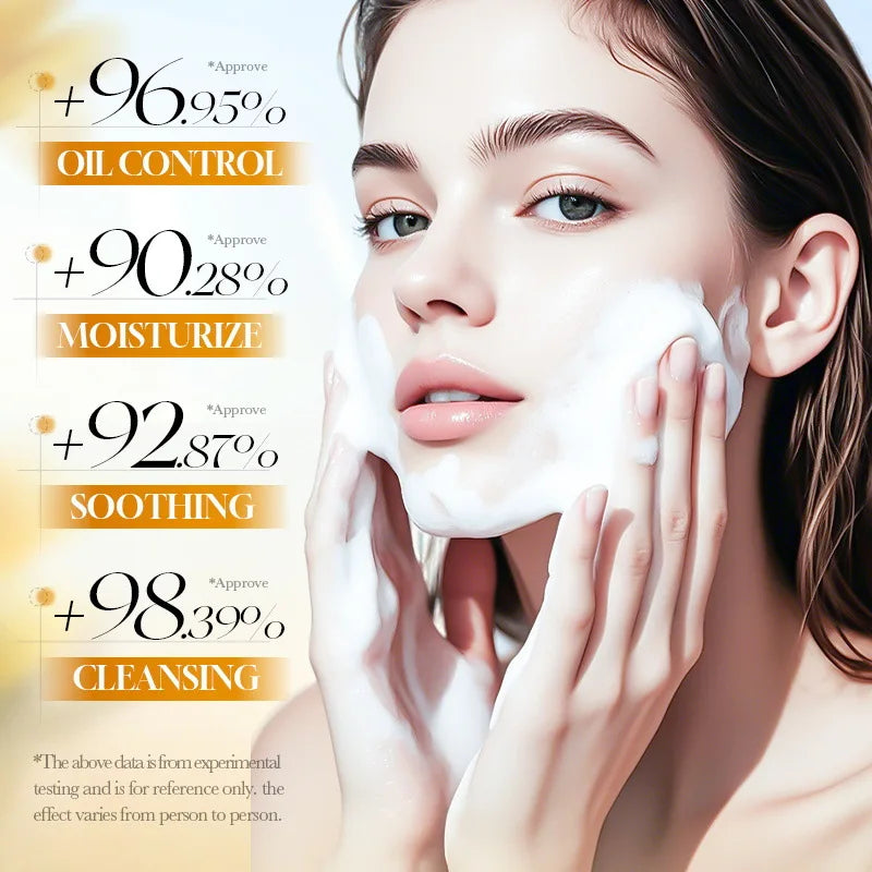 SADOER Gold Marigold Facial Cleanser Moisturizing Oil Control Anti Acne Deep Cleansing Anti-aigng Face Wash Foam Facial Cleanser