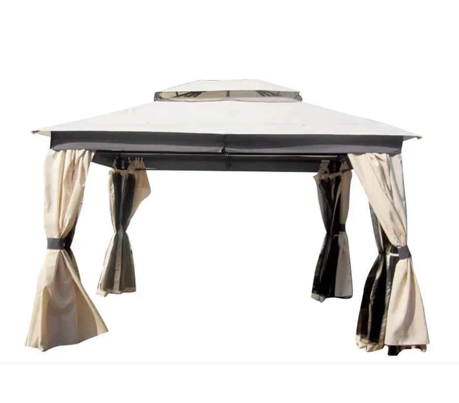 3x3m Waterproof Garden Gazebo - Luxury Sunshade Pergola with Mosquito Net