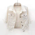 Women Denim Jacket Spring Autumn Short Coat Pink Jean Jackets Casual Tops Purple Yellow Purple Blue Loose Tops Lady Outerwear