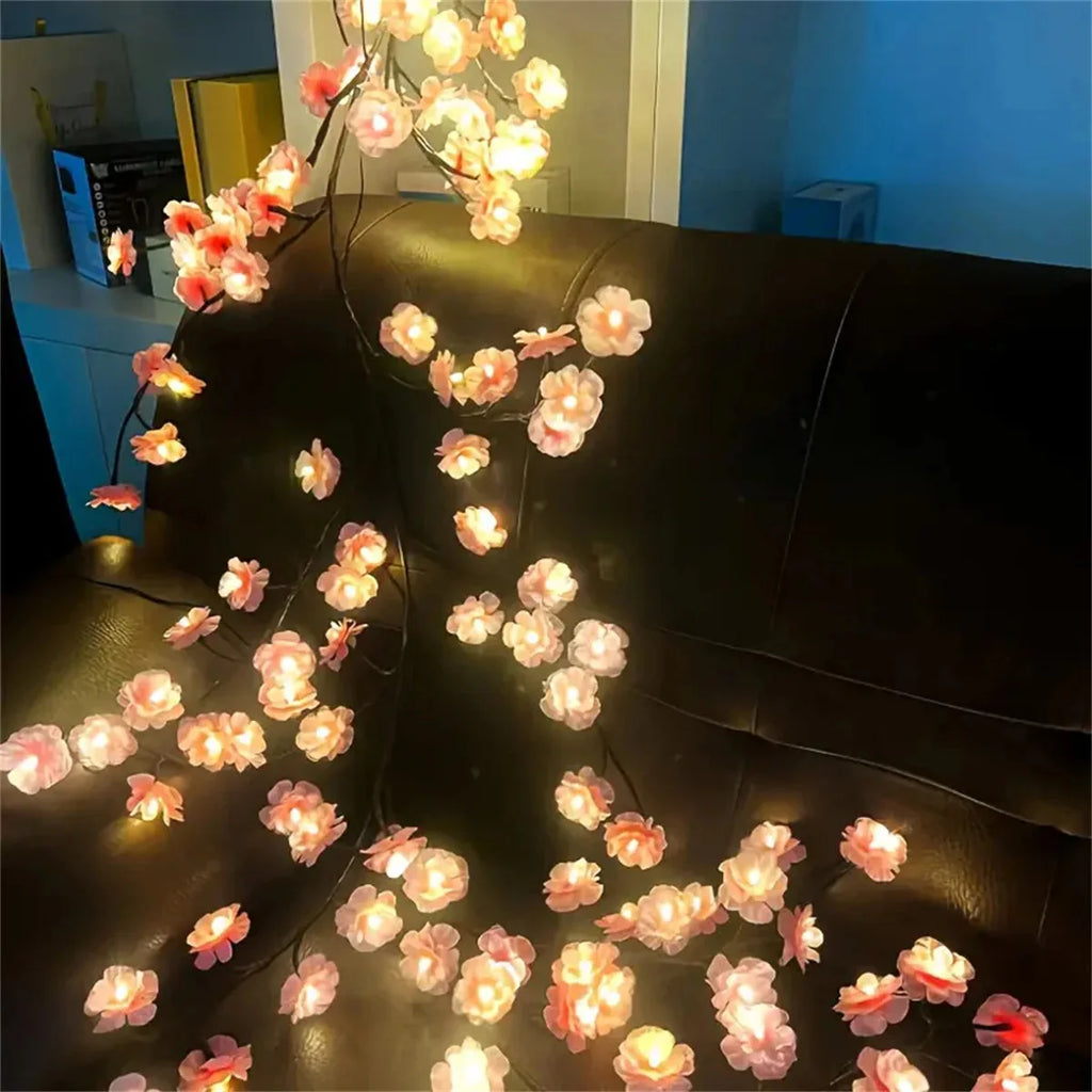 Cherry Blossom 96 Led USB Tree Branch Rattan Lights 8 Modes Colorful String Lamp Any Occasion Decoration
