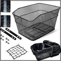 Rear Bike Basket With Easy Install Spider Webbing And Waterproof Tarp Cover