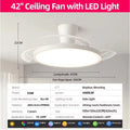 Modern Invisible LED Ceiling Fan with Light Large Air Volume 3 folding blades for Bedroom Dining room Electric fan AC220V