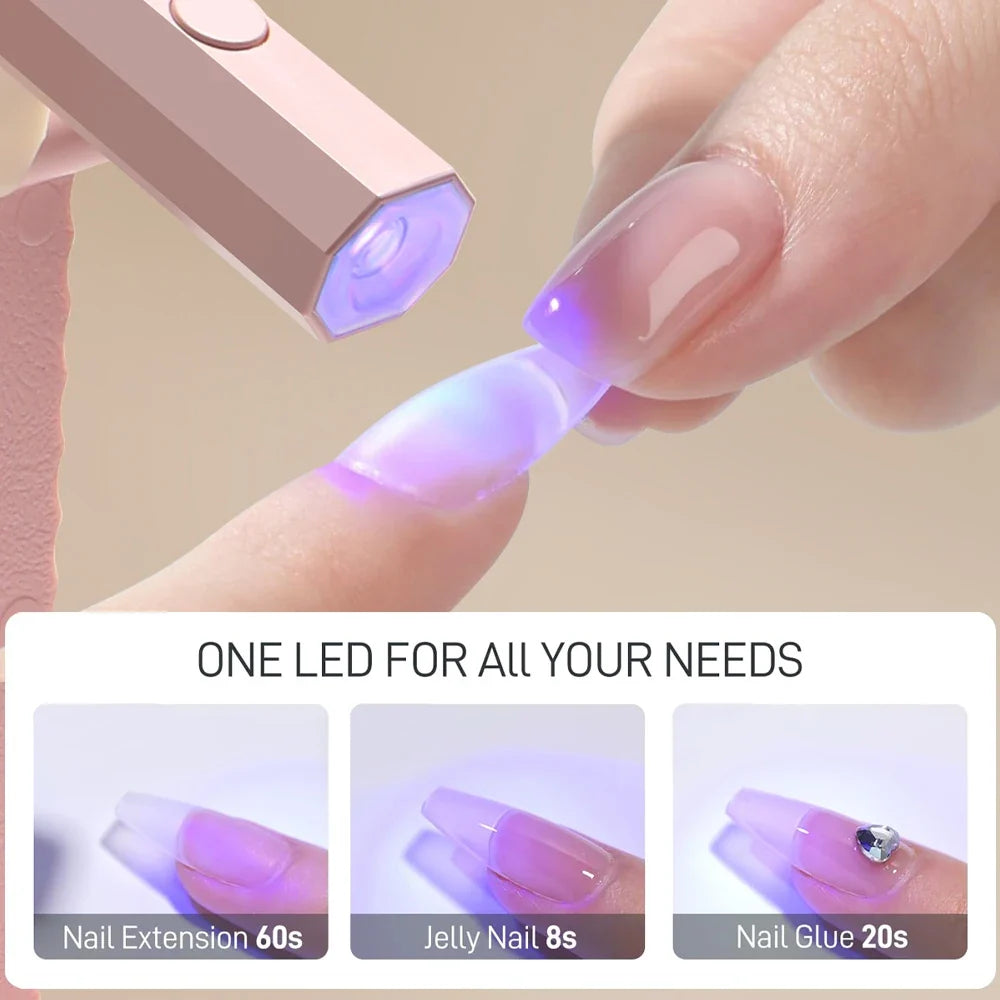 LULAA Cordless Nail Lamp with Stand Handheld UV Light with LCD Display for Gel Nails Rechargeable USB Nail Dryer for Fast Curing