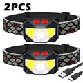 Headlamp Flashlight, 1200 Lumen Ultra-Light Bright LED Rechargeable Headlight with White Red Light,2Pack Waterproof Motion