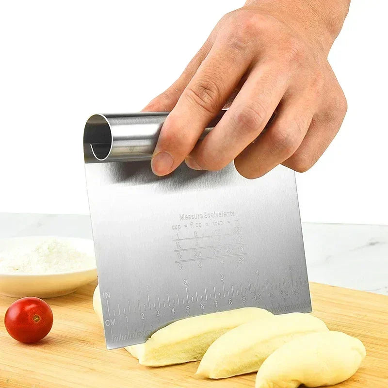 Stainless Steel Scale Cake Scraper DIY Dough Pastry Spatulas Buttercream Edge Smoother Cake Decorating Tools Baking Accessories