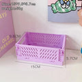 6 Color Organizing Storage Baskets Case Folding Student Desktop Basket Tape Stationery Plastic Foldable Container Storage Box