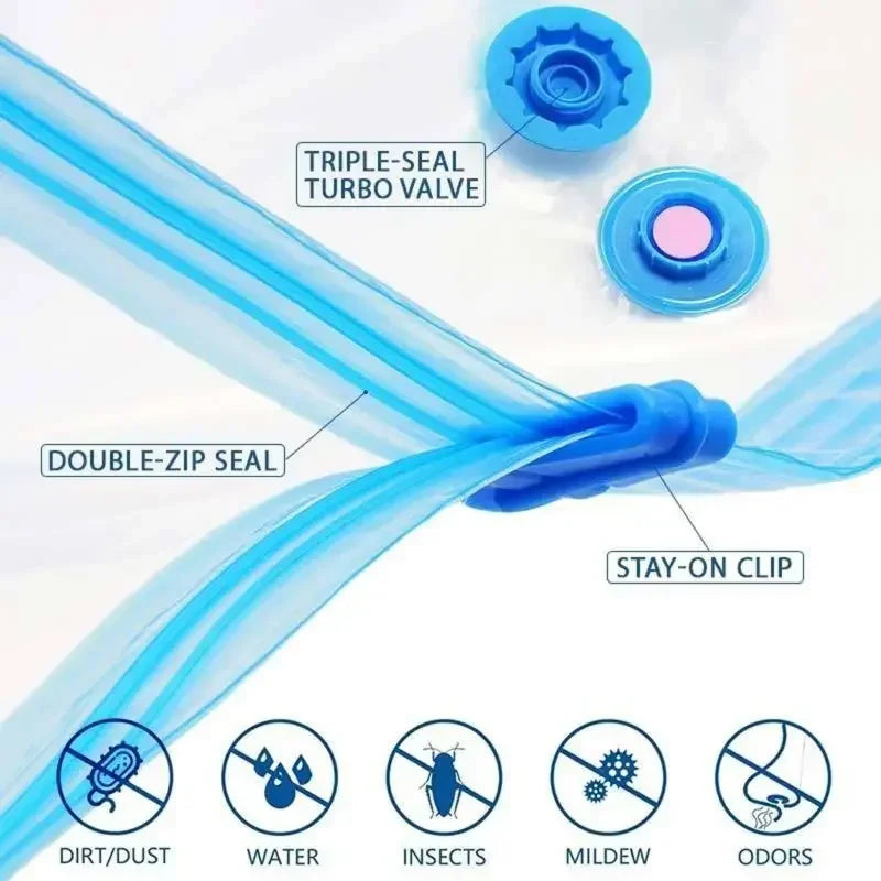 Vacuum Storage Bags For Clothes,Bedding,Space Saving Bags Storage Vacuum Seal Packet,Folding Compressed Organizer Bag