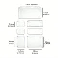 7pc Desk Drawer Organizers Set Plastic Bathroom Storage Makeup Organizer Clear Transparent Storage Box Drawer Organizer