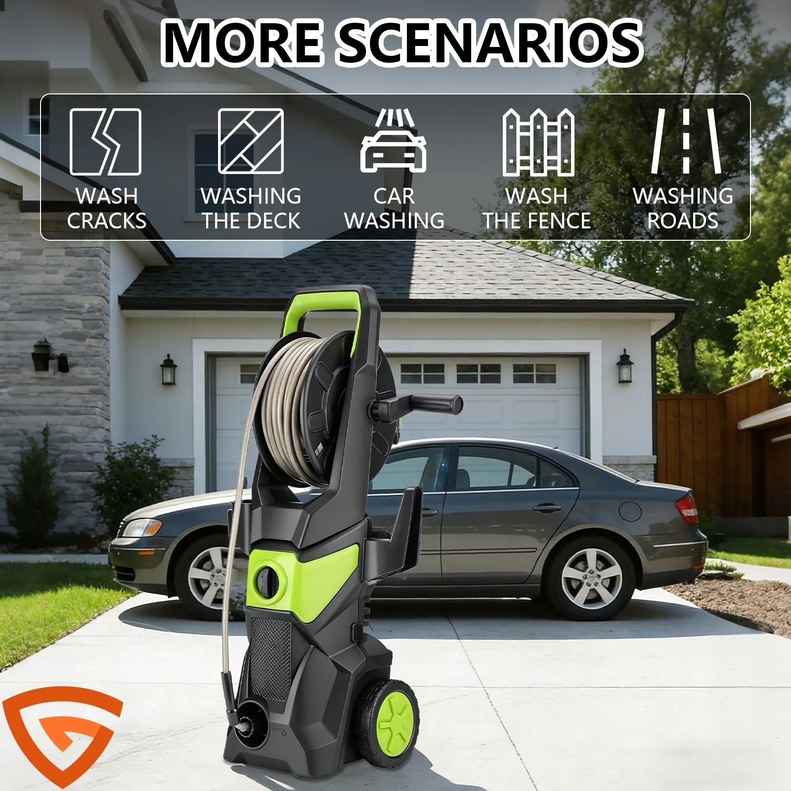 US Electric Pressure Washer 5000PSI Max 3.2 GPM Power Washer Cleaning Machine