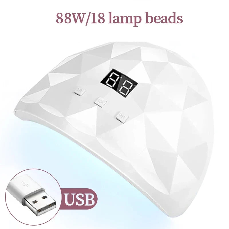 LULAA 88W Nail Dryer Lamp UV Light For Nails Eyes Protection UV Lamp for Gel Nails Gel Nail Polish Curing Dryer Home Salon Tool