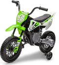 12V Kids Electric Dirt Bike with Training Wheels, Children Ride-on Motorcycle with Twist Grip Throttle,Music,3MPH Max Speed,