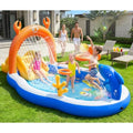 Backyard Inflatable Toddler Pool With Water Slide Sprinkler