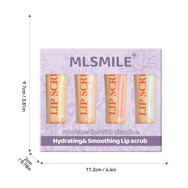 MLSMILE Scrub Set Exfoliating Dead Skin Lightening Lines Lip Balm 4-Pack 2025 new