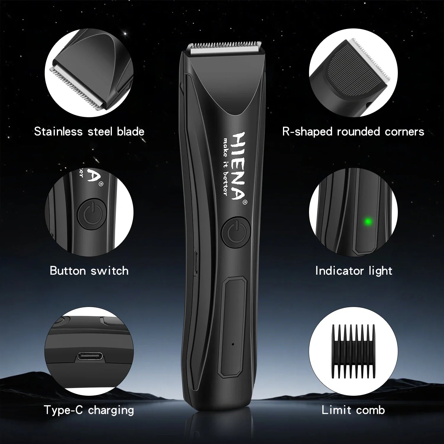 Electric Groin Hair Trimmer Pubic Hair Trimmer Body Grooming Clipper for Woman and men Bikini Epilator Rechargeable Shaver Razor