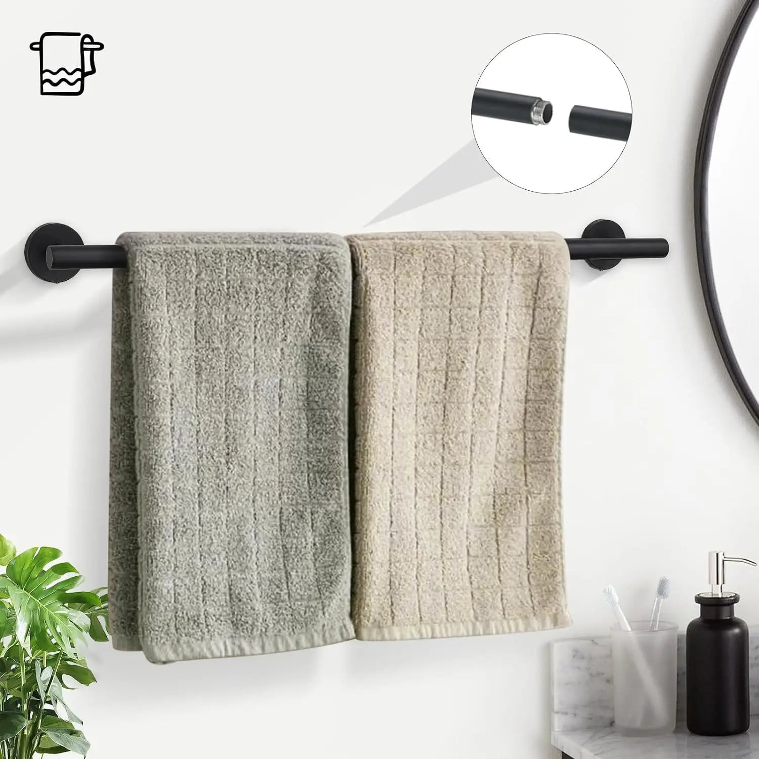 5-Piece Bath Hardware Set Brushed Finish Stainless Steel