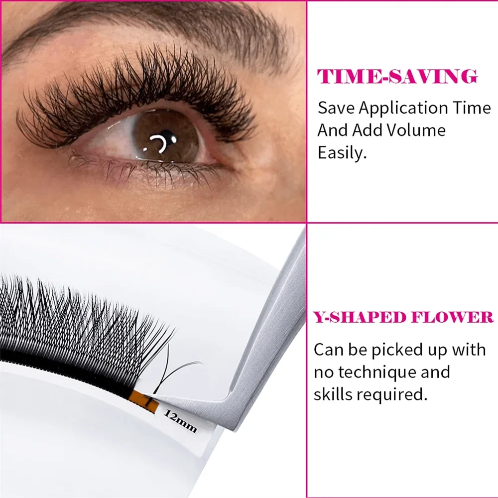 FADVAN YY Shape 6-15mm Lashes 2D 0.07/0.05mm Faux Mink C/D Curl Natural Soft Brazilian Premade Volume Fan Eyelashes Extension