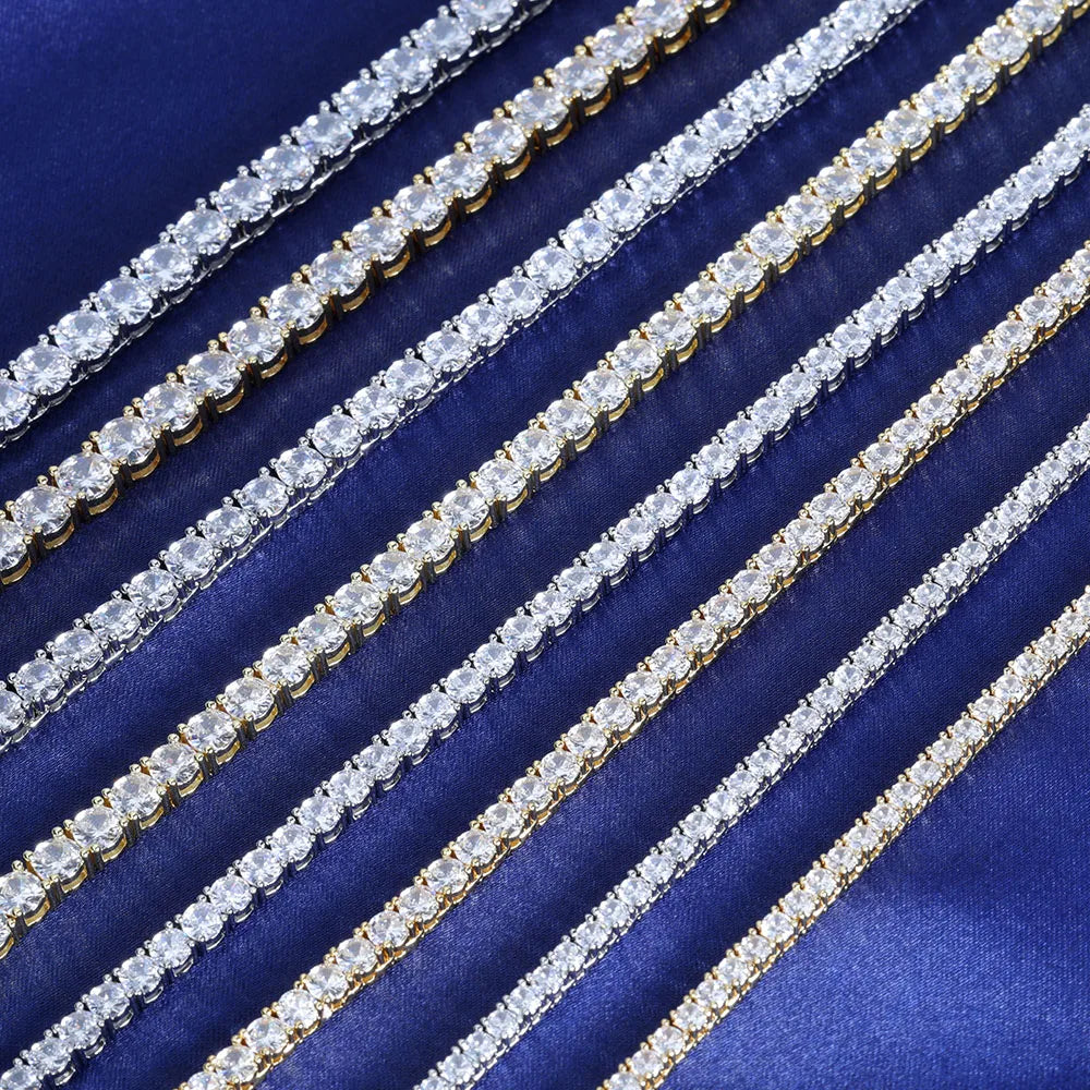 Tennis Necklace Link Chain Silver/Gold