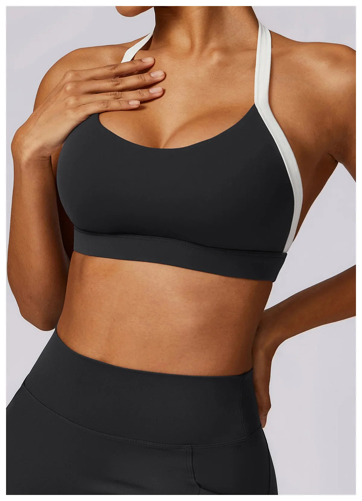 Gym Sport Bra Halter Sports Bra Anti-sweat Breathable Yoga Bra Shockproof Crop Top Fitness Top Push Up Workout Top Women