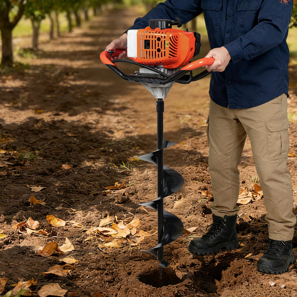 Gas Powered Post Hole Digger With Carbon Steel Bits