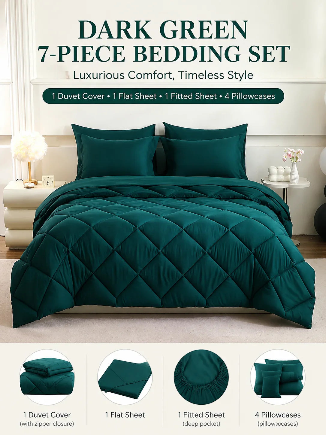EasYum Bedding Sets 5 To 7 Piece Comforter Sheet Pillowcases