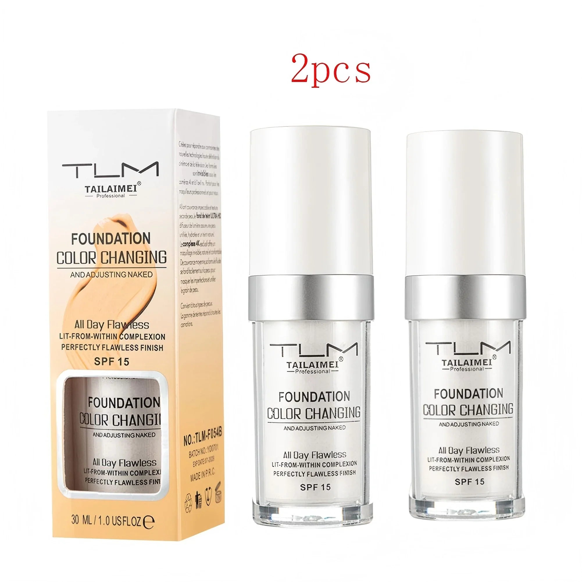 1/2PCS 30ml Tinted Moisturizer Lightweight Sheer Foundation SPF Skin Tint for Hydration Sun Protection Rejuvenating Coverage