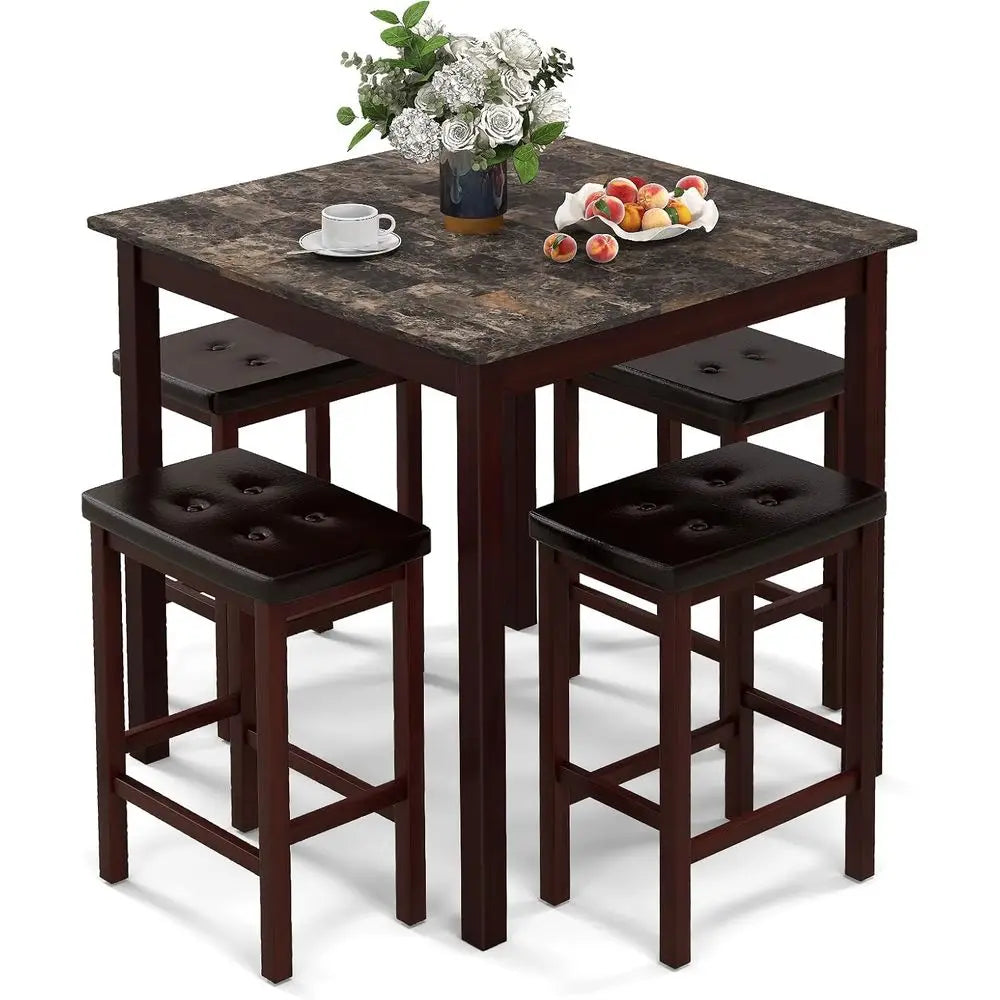4 Piece Dining Set With Counter Height Table And Stools