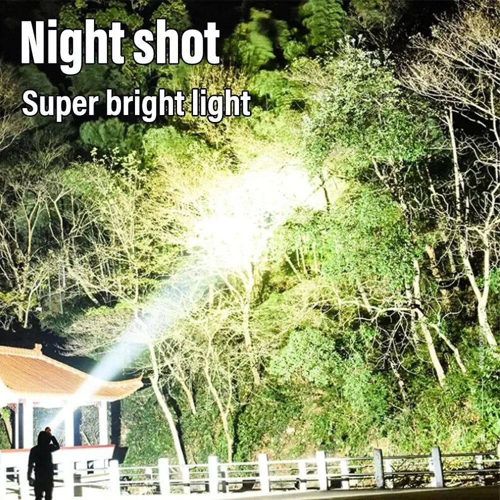 Portable Powerful USB Rechargeable Flashlights Solar LED Light With COB Work Light 4 Gear Charge Mobile Phone Camping Lamps