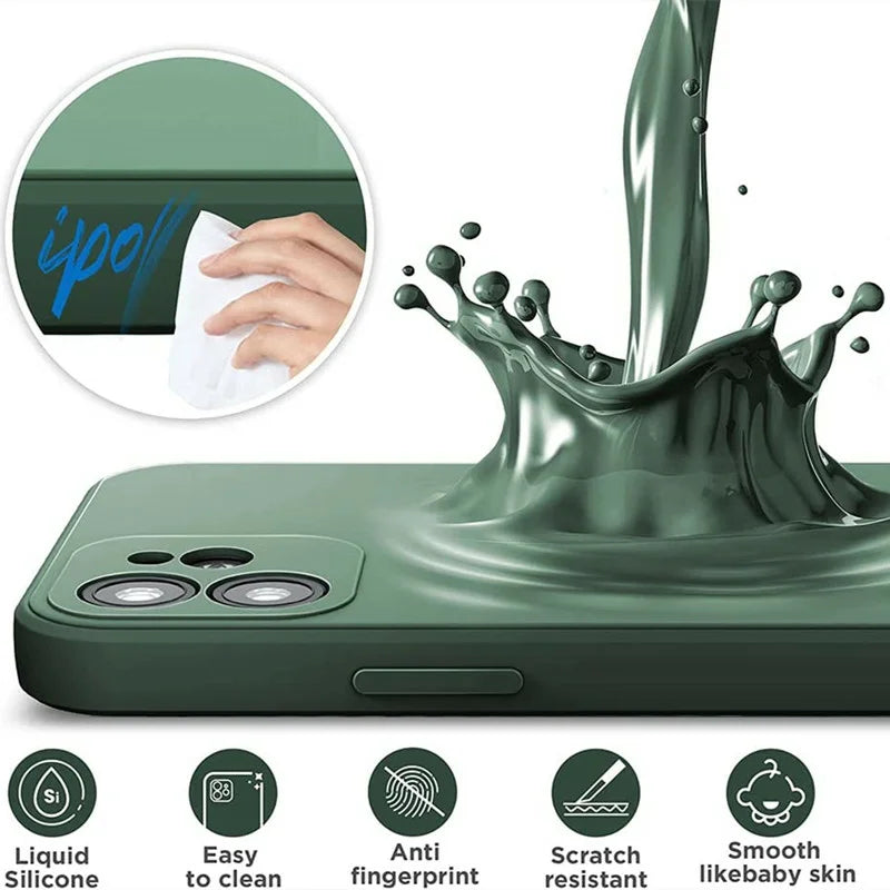 iPhone 17 Case Liquid Silicone Plain Case For iPhone Air Cover TPU Anti-drop Phone Protector For iPhone 17 Pro Max Case
