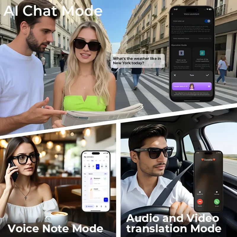 Giinova AI Smart Video Glasses With 8MP Camera 4K Recording
