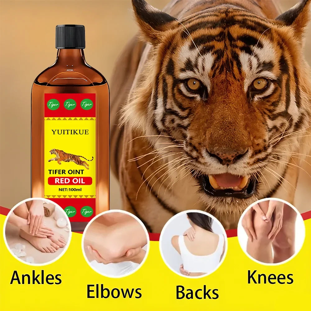 YUITIKUE Tifer Oint Red Oil 100ml - Tiger Formula for Muscle & Joint Massage, Sport & Daily Use, for All