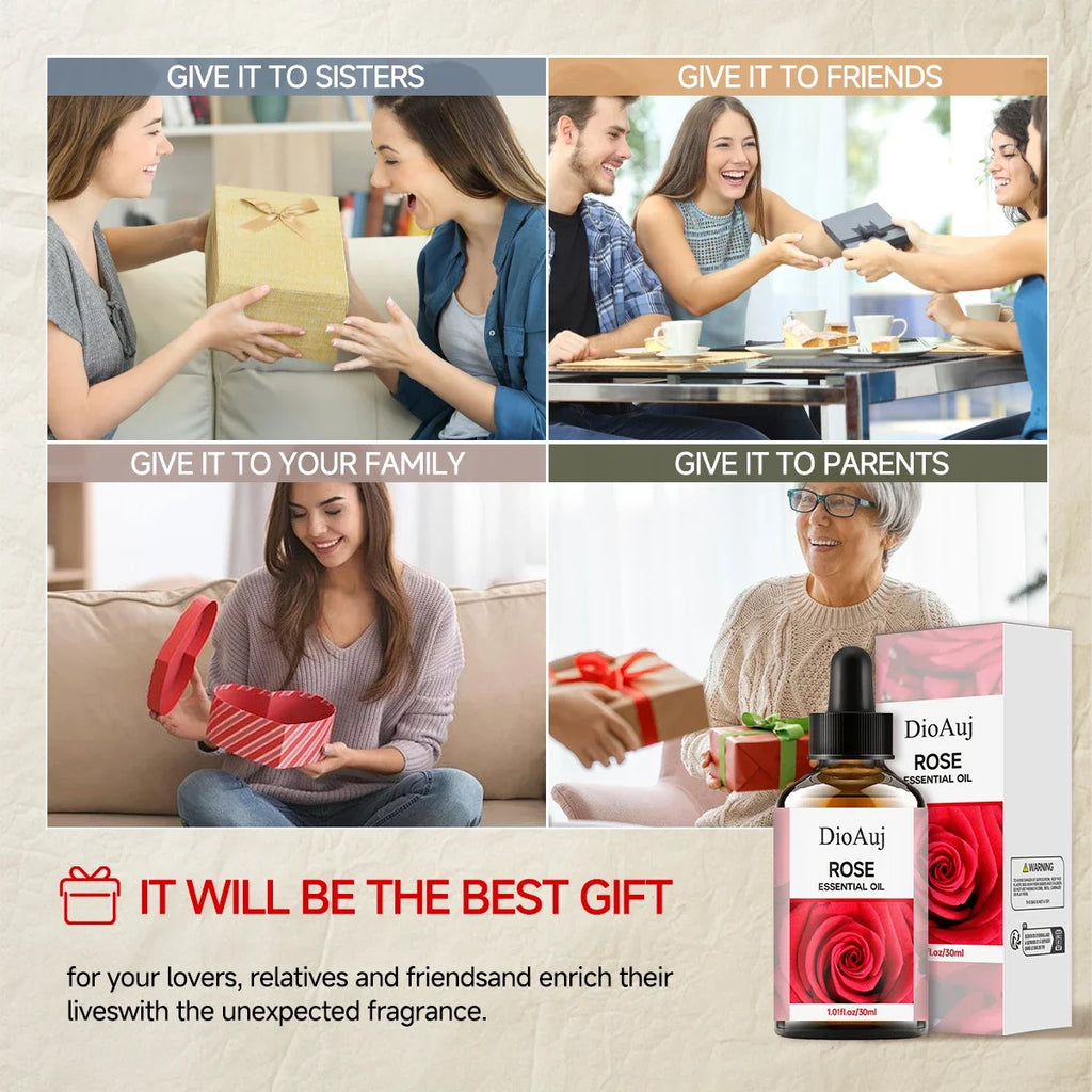 DioAuj 1PCS Essential Oil with Dropper ROSE Face Body Skin Care  Aromatherapy Oil for Humidifier Aromatherapy Candle