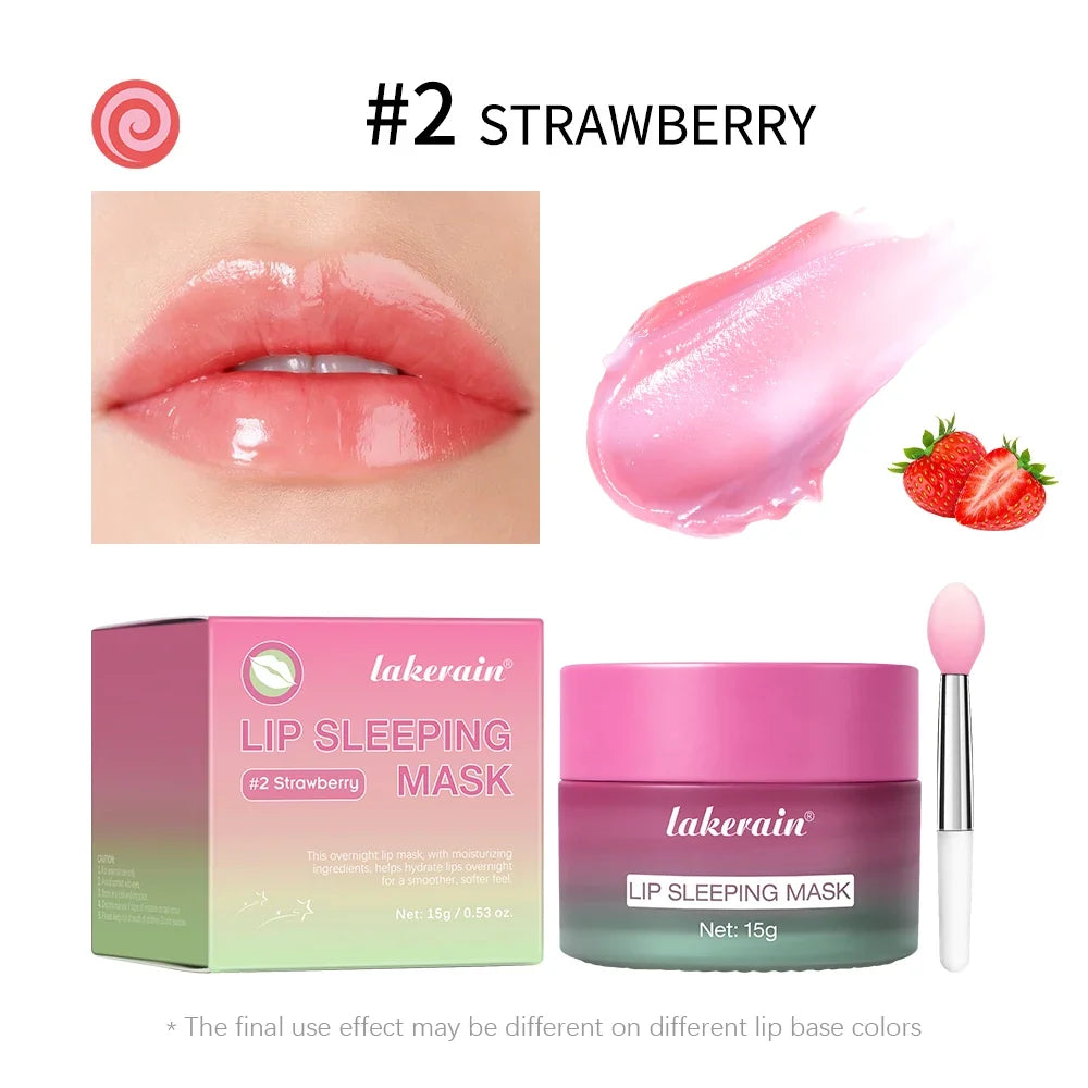 Lakerain Nourishing Dual-color Sleeping Lip Mask Reducing Lip Lines Moisturizing Repairing Removing Dead Skin Lip Mask Women Men